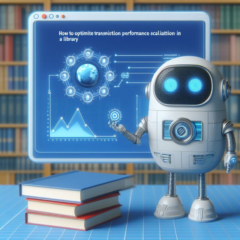 a explorer robot is implementing a tutorial with the title how to optimize transaction performance and scalability in a library