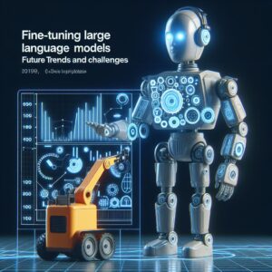 a robot is implementing a tutorial with the title fine tuning large language models future trends and challenges