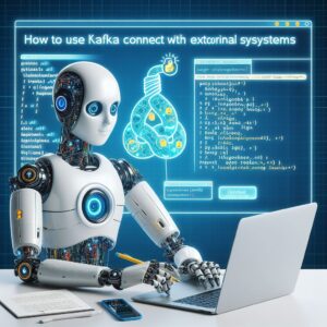 a robot is writing a tutorial with the title how to use kafka connect with python to integrate with external systems