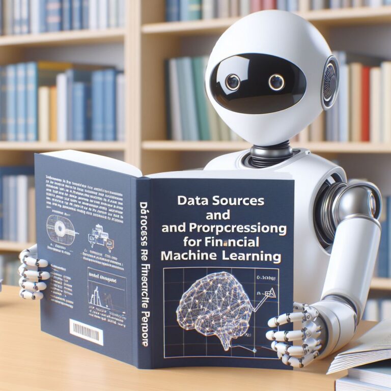 a student robot is publishing a tutorial with the title data sources and preprocessing for financial machine learning in a class
