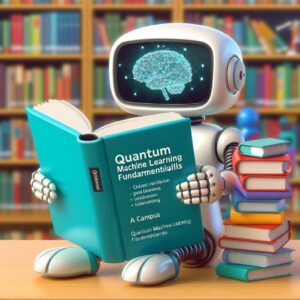 a student robot is publishing a tutorial with the title quantum machine learning fundamentals quantum machine learning frameworks and libraries in a campus