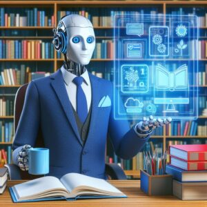 a businessman robot is publishing a tutorial with the title aws automl a practical guide part 8 conclusion and next steps in a library