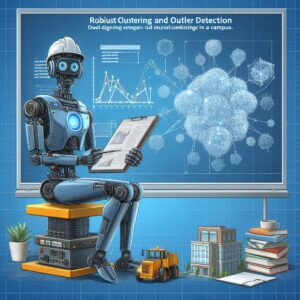 a engineer robot is designing a tutorial with the title step 7 robust clustering and outlier detection in a campus