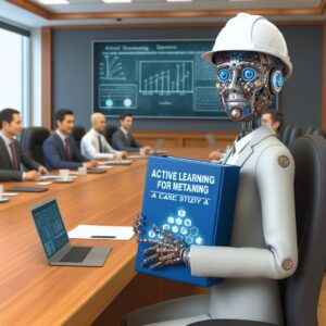 a engineer robot is publishing a tutorial with the title active learning for meta learning a case study in a boardroom