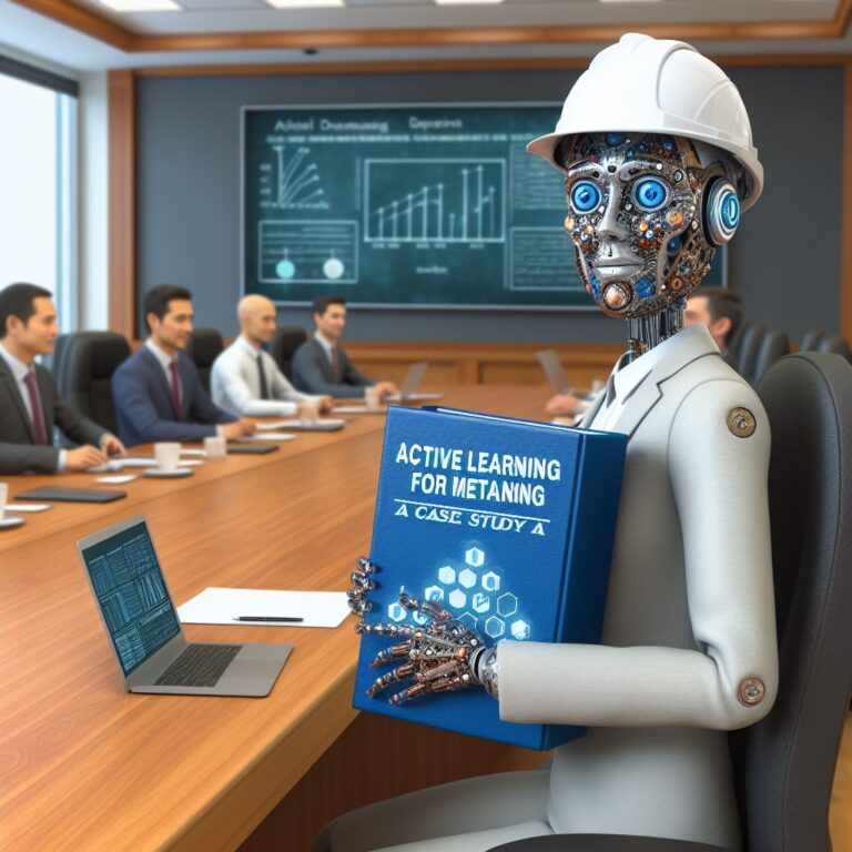a engineer robot is publishing a tutorial with the title active learning for meta learning a case study in a boardroom