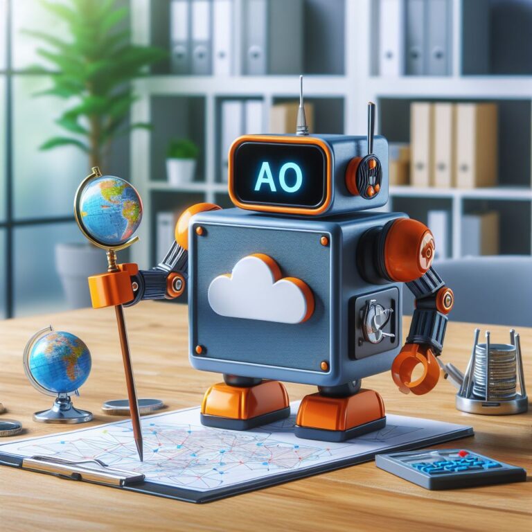 a explorer robot is implementing a tutorial with the title aws automl a practical guide part 4 model evaluation and interpretation in a office