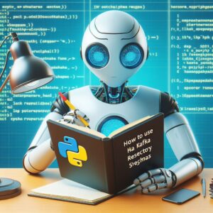 a robot is writing a tutorial with the title how to use kafka schema registry with python to manage schemas