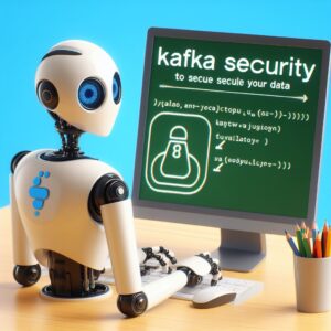 a robot is writing a tutorial with the title how to use kafka security with python to secure your data