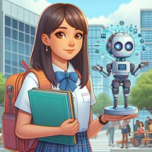 a student robot is publishing a tutorial with the title aws automl a practical guide part 5 model deployment and inference in a schoolyard