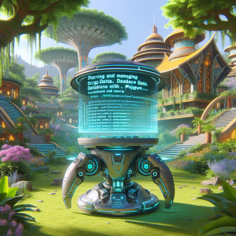 a explorer robot is developing a tutorial with the title storing and managing scraped data with python databases and more in a campus