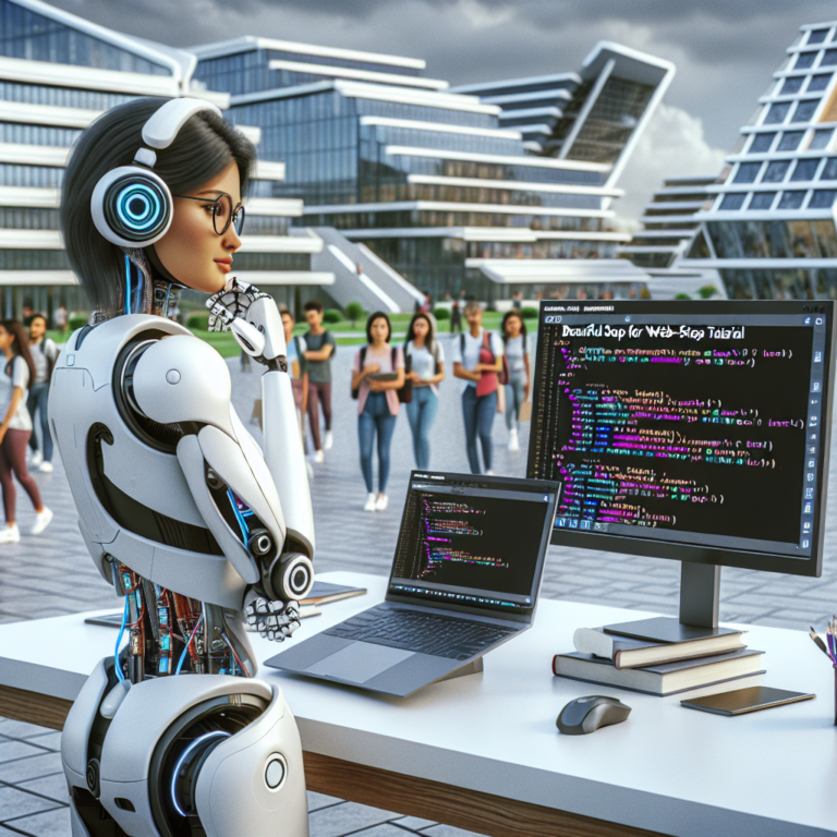 a professor robot is developing a tutorial with the title using beautifulsoup and python for web scraping step by step tutorial in a campus