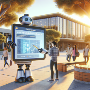 a entrepreneur robot is designing a tutorial with the title: integrating bokeh with pandas for efficient data handling in a campus