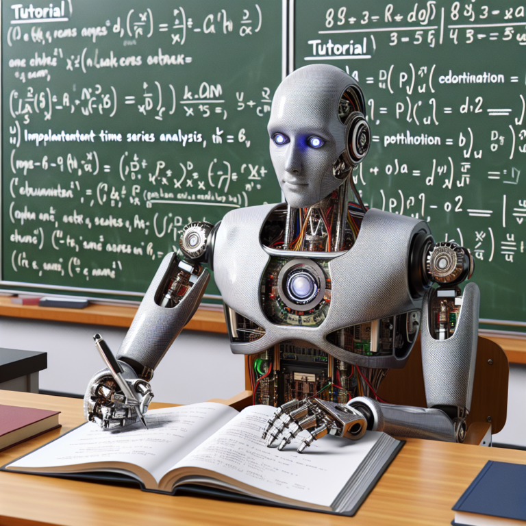 a engineer robot is writing a tutorial with the title: implementing efficient time series analysis with python in a class
