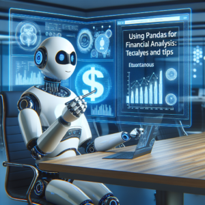 a entrepreneur robot is developing a tutorial with the title: using pandas for financial data analysis: techniques and tips in a boardroom