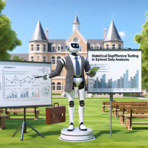 a entrepreneur robot is implementing a tutorial with the title: statistical significance testing in exploratory data analysis in a campus