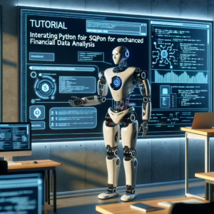 a entrepreneur robot is publishing a tutorial with the title: integrating python with sql for enhanced financial data analysis in a class