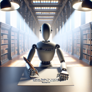 a entrepreneur robot is writing a tutorial with the title: leveraging pandas for data analysis in scientific research in a library