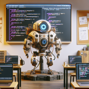 a explorer robot is developing a tutorial with the title: optimizing python code for faster dashboard performance in a class
