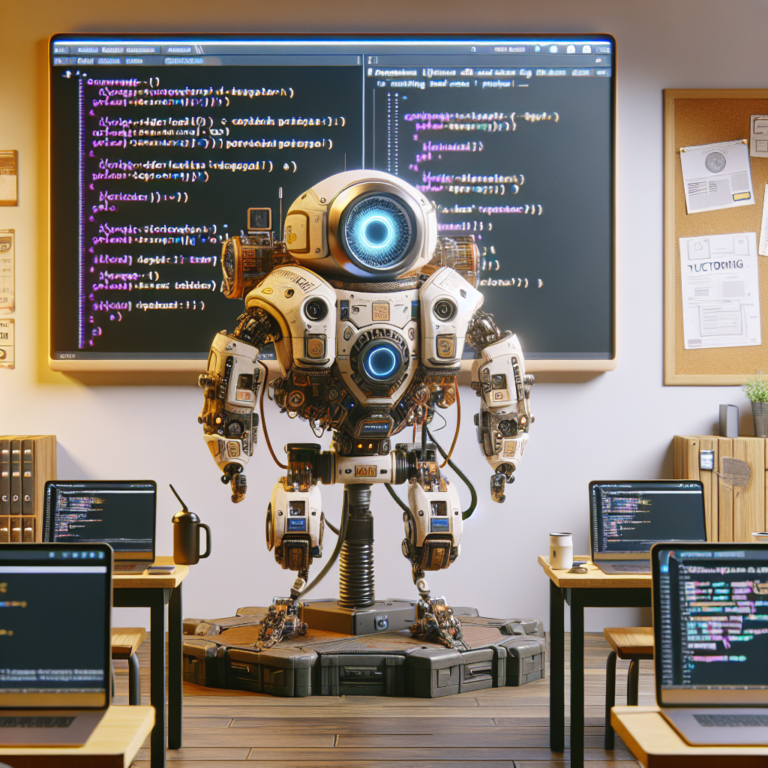 a explorer robot is developing a tutorial with the title: optimizing python code for faster dashboard performance in a class