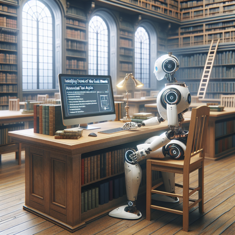 a explorer robot is following a tutorial with the title: identifying trends in social media with automated text analysis in a library