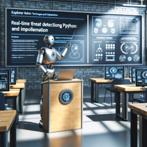 a explorer robot is publishing a tutorial with the title: real time threat detection using python: techniques and implementation in a class