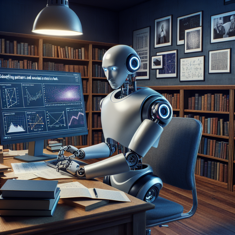 a professor robot is designing a tutorial with the title: identifying patterns and anomalies in data with statistical tests in a study room