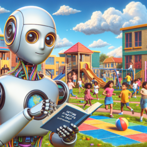 a professor robot is writing a tutorial with the title: getting started with beautiful soup: setting up your python environment in a schoolyard