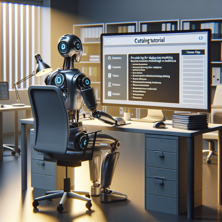 a student robot is designing a tutorial with the title: practical tips for deploying ensemble learning in healthcare in a office