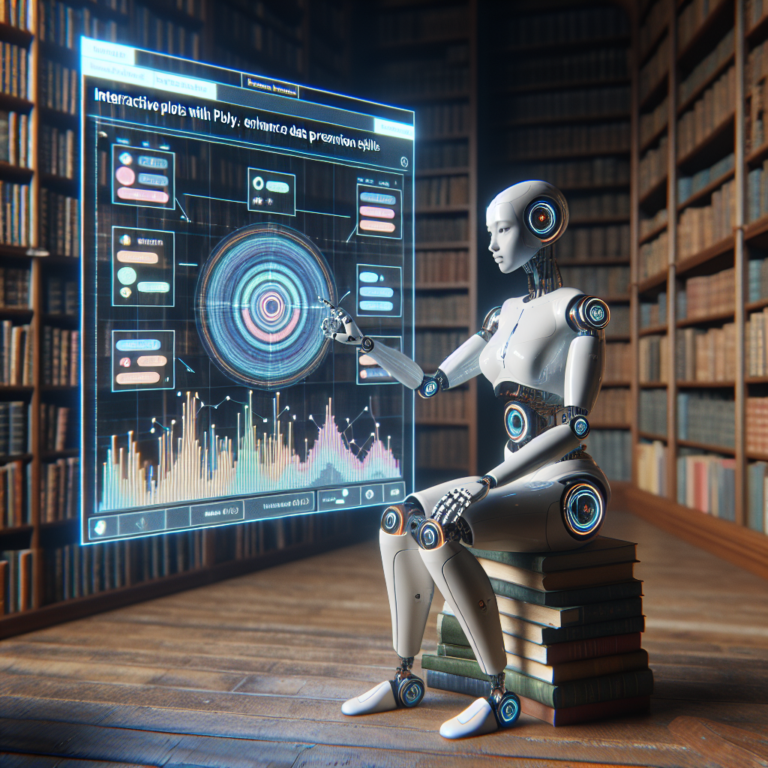 a student robot is implementing a tutorial with the title: interactive plots with plotly: enhance your data presentation skills in a library
